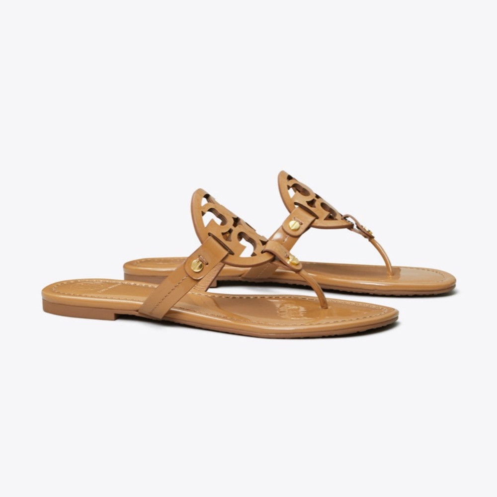 Tory Burch Miller Sandal Patent Leather Sand 7.5